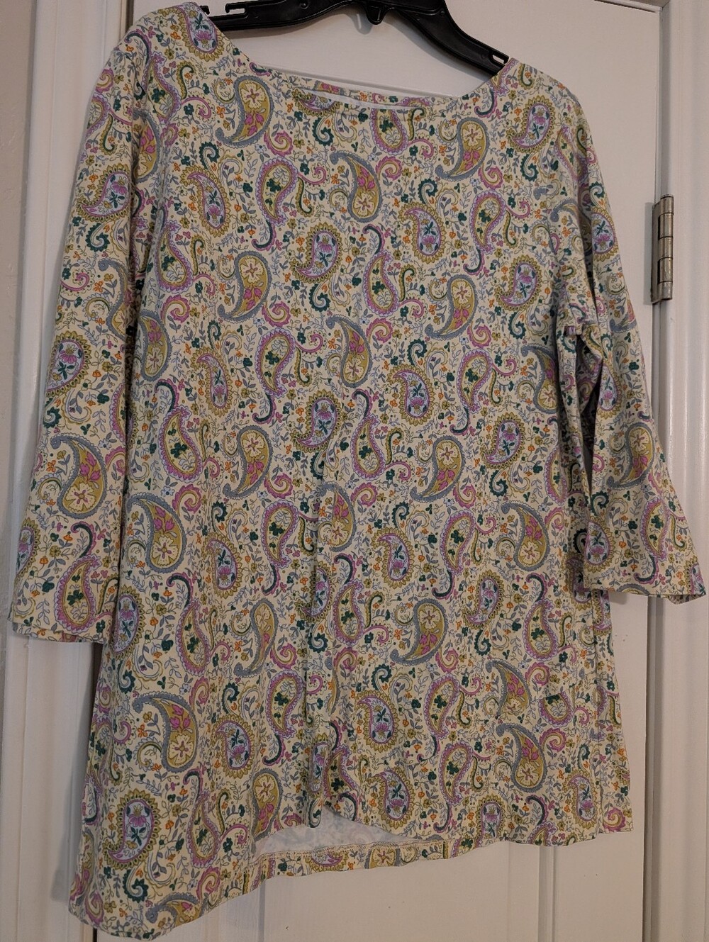 Colorful Paisley Quarter Sleeve Top